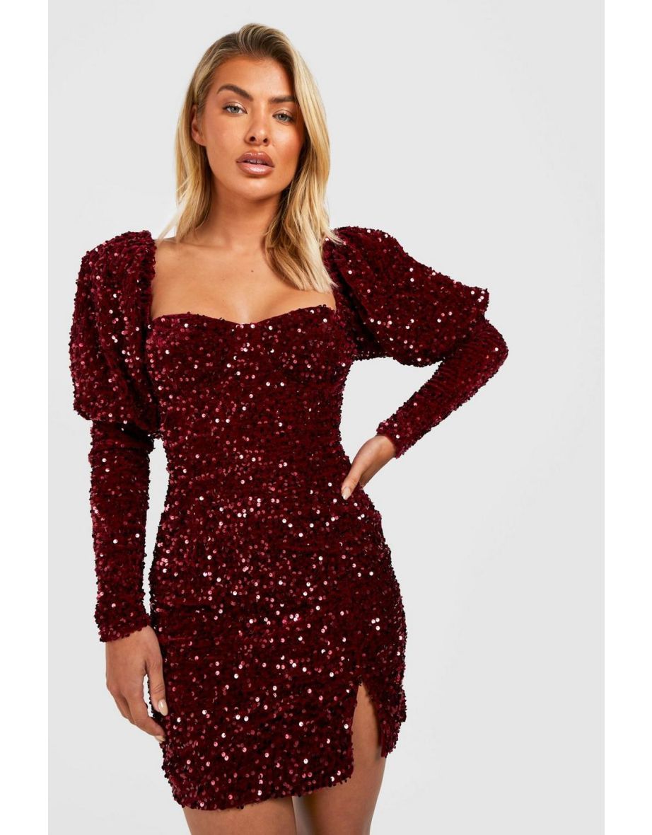 Boohoo berry outlet dress