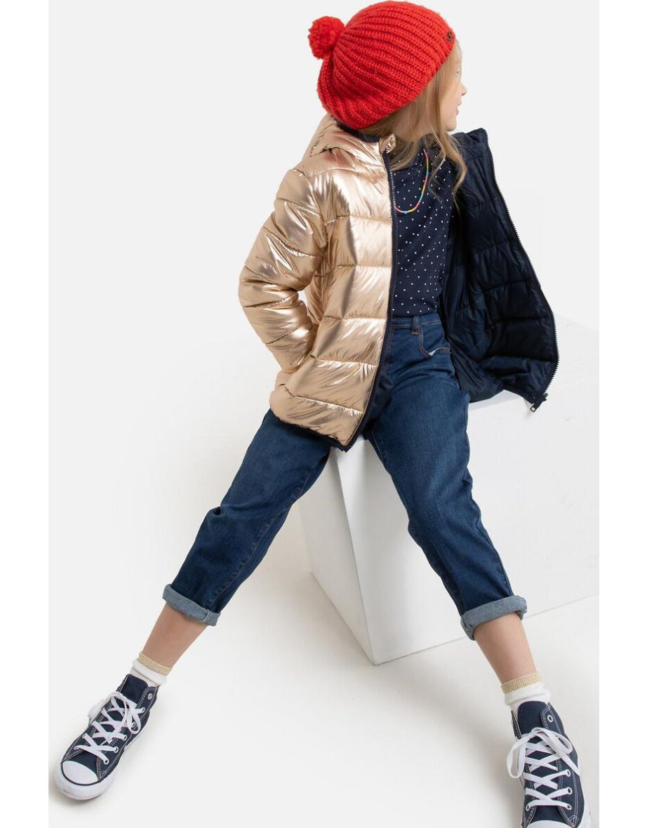 Reversible Hooded Padded Jacket with Recycled Padding