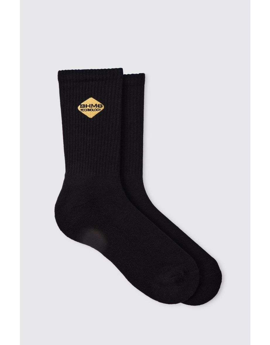 Moto BHMS Embroidered Socks - black