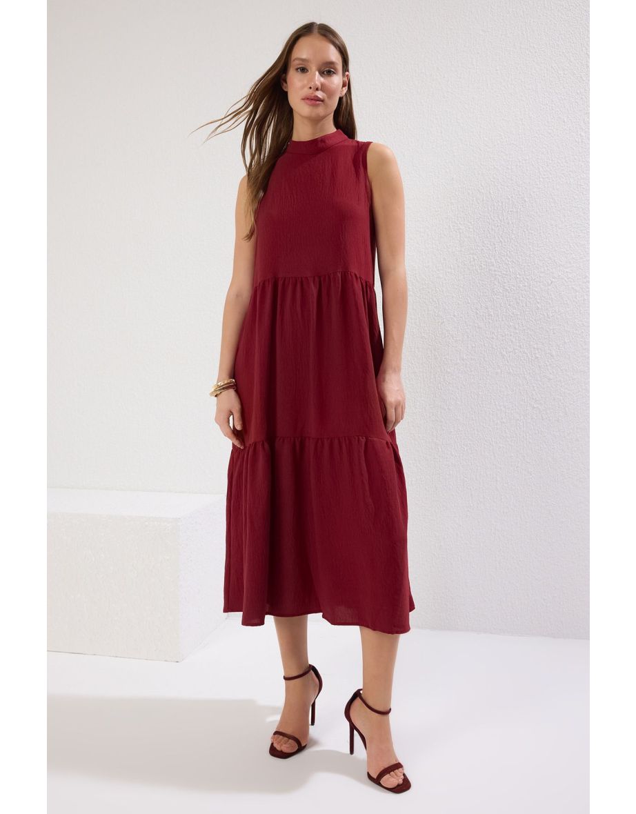 A-Line Midi Dress with Ruffles