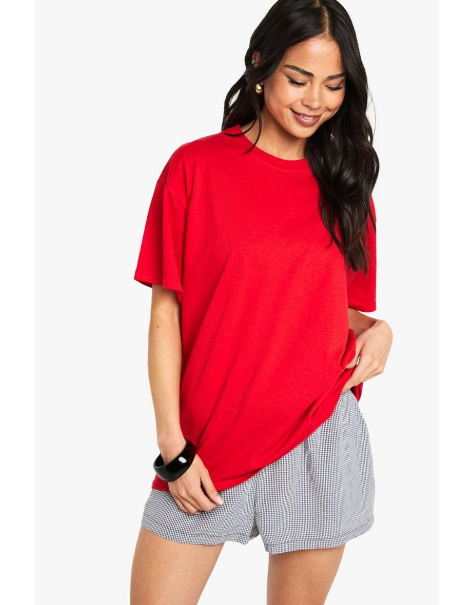 Hot Chick Sauce Back Print Oversized T-Shirt - red