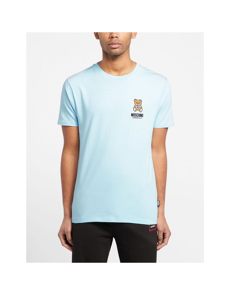 Men's Moschino Teddy Bear Logo T-Shirt in Blue