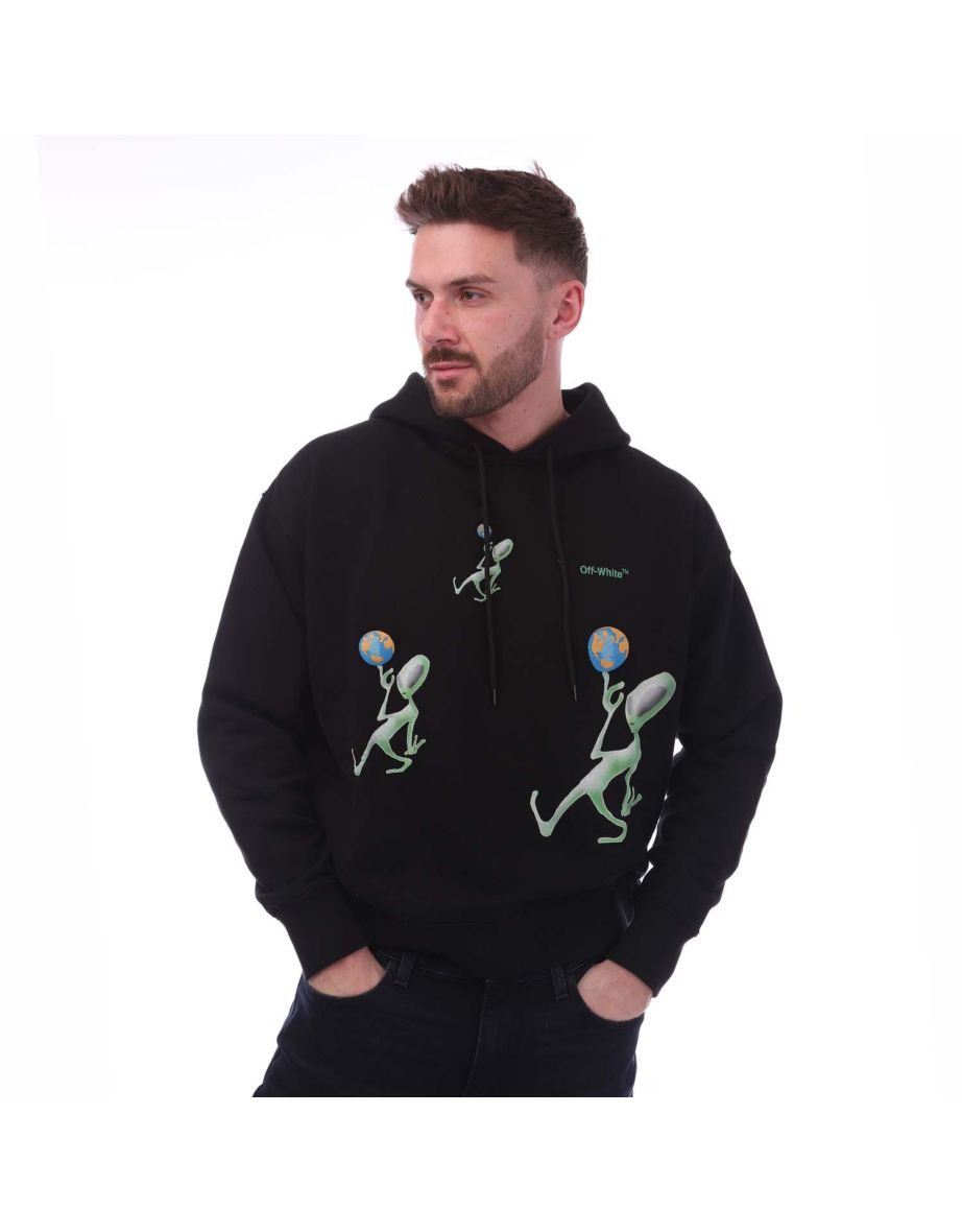 Men's Off White Alien Arrow Skate Hoodie in Black