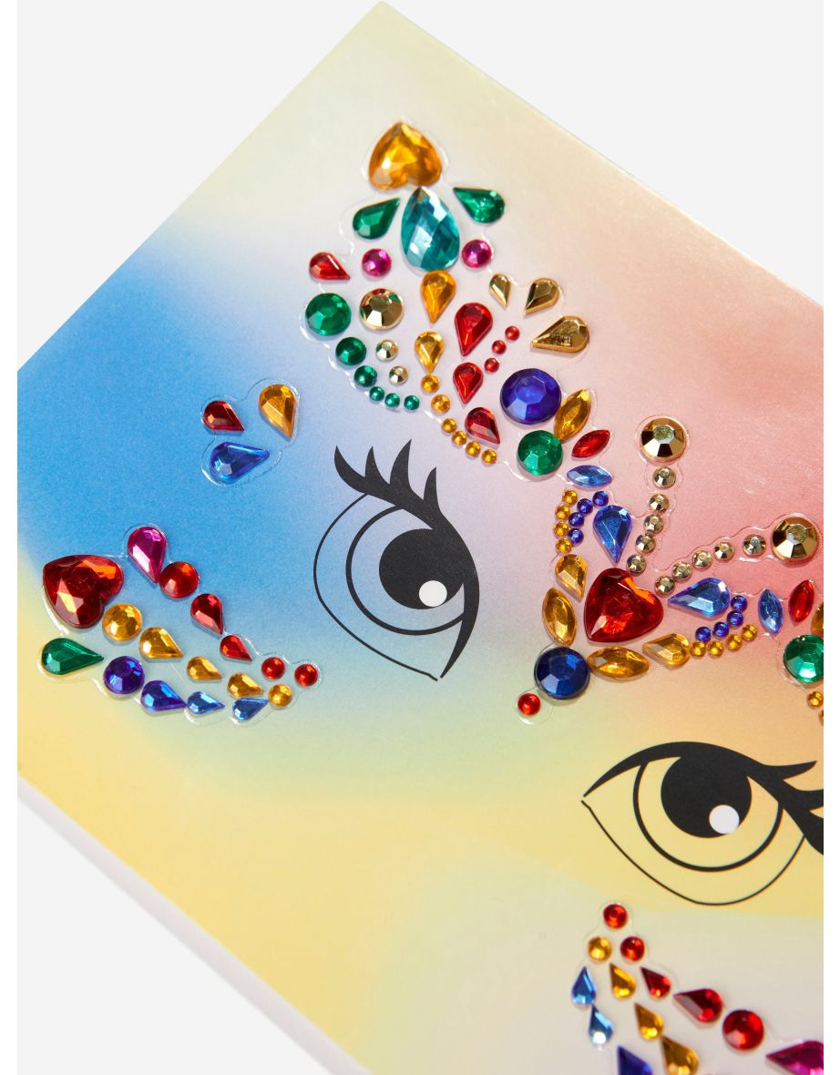 Girls Butterfly Gem Makeup Stickers in Multicolour - 4