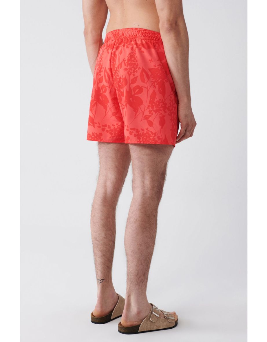 Men's Pomegranate Flower Quick Dry Printed Standard Size Swimwear Marine Shorts - 6