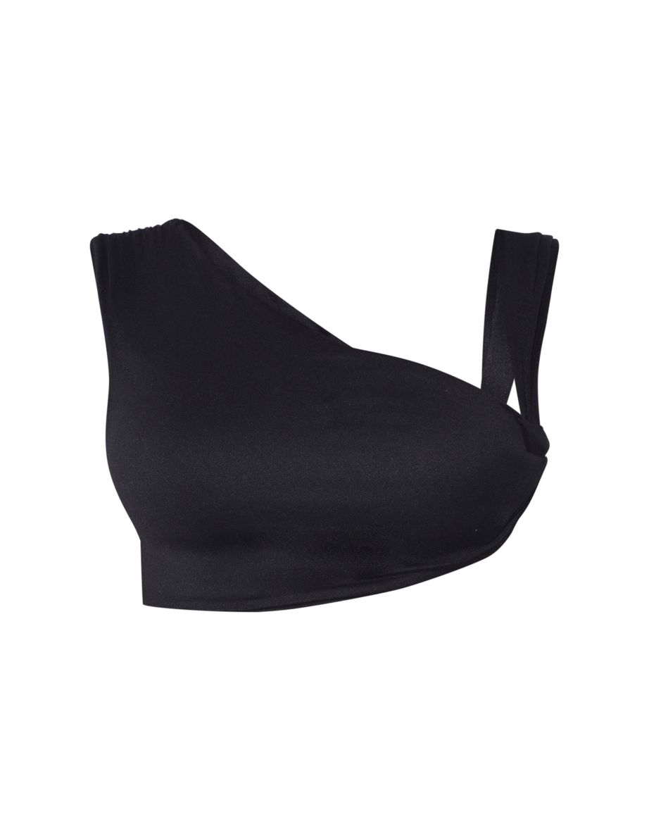Shape Black One Shoulder Crop Top - 4