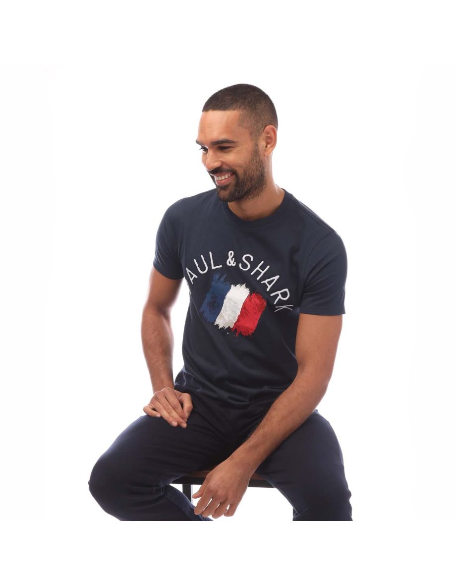 Men's Paul and Shark Flag T-Shirt in Blue - 4