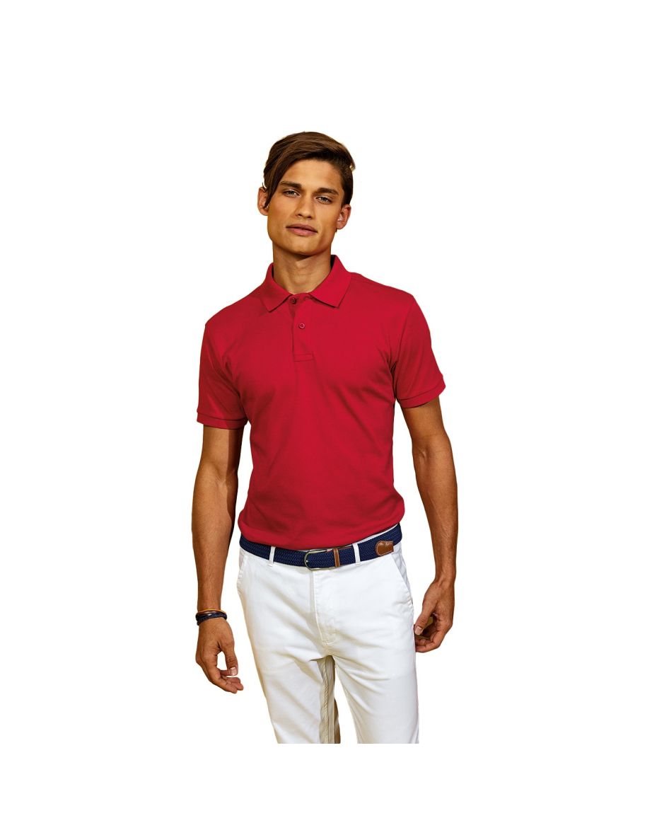 Asquith & Fox Mens Super Smooth Knit Polo Shirt - Cherry Red - 2