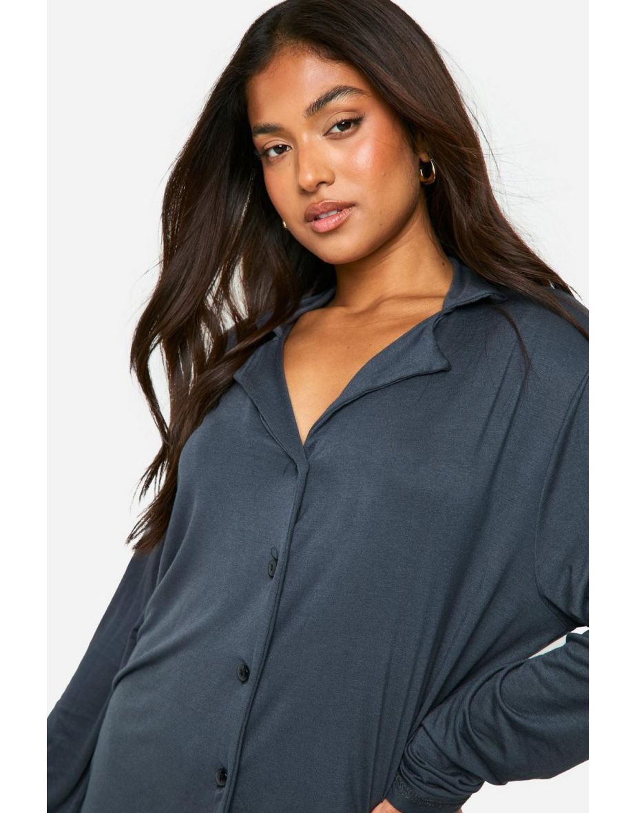 Petite Long Sleeve Pyjama Set - navy - 3