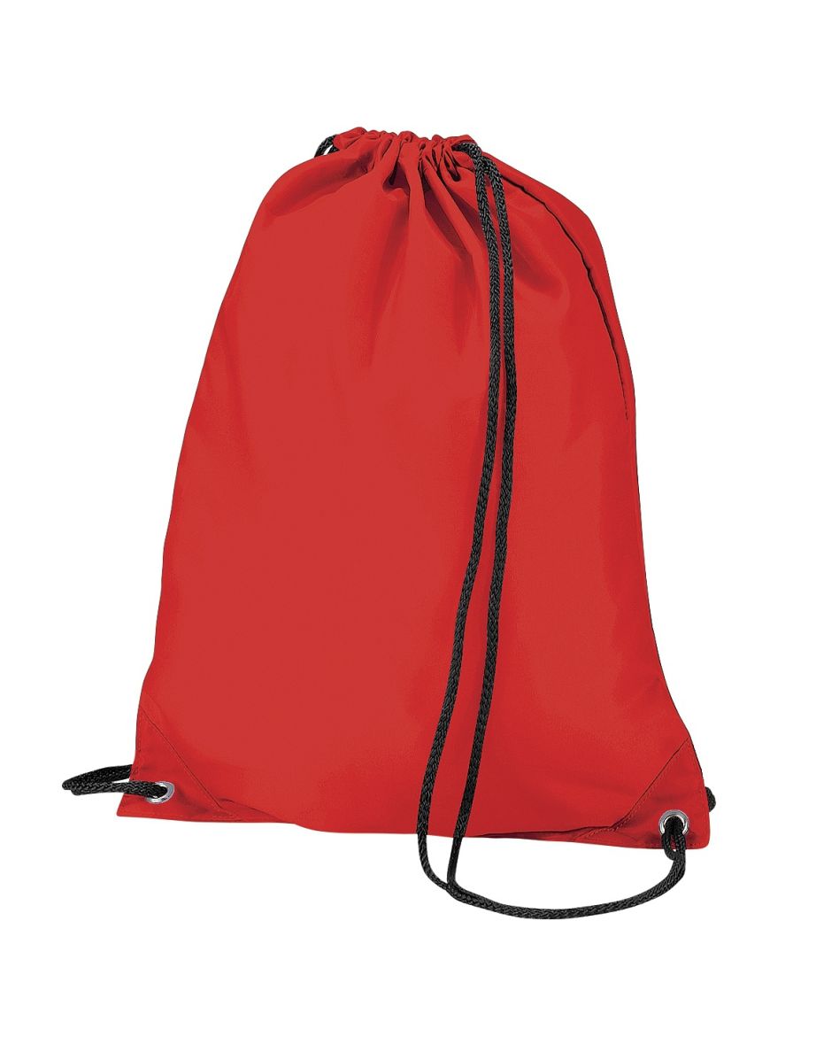 BagBase Budget Water Resistant Sports Gymsac Drawstring Bag (11L) (Pack of 2) - Red