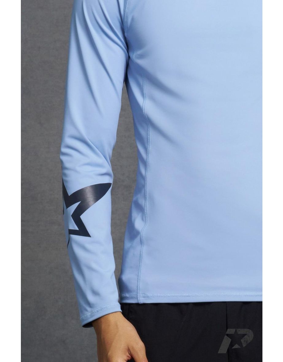 Gunna Active Muscle Fit Base Layer Star Print T-shirt - light blue - 3