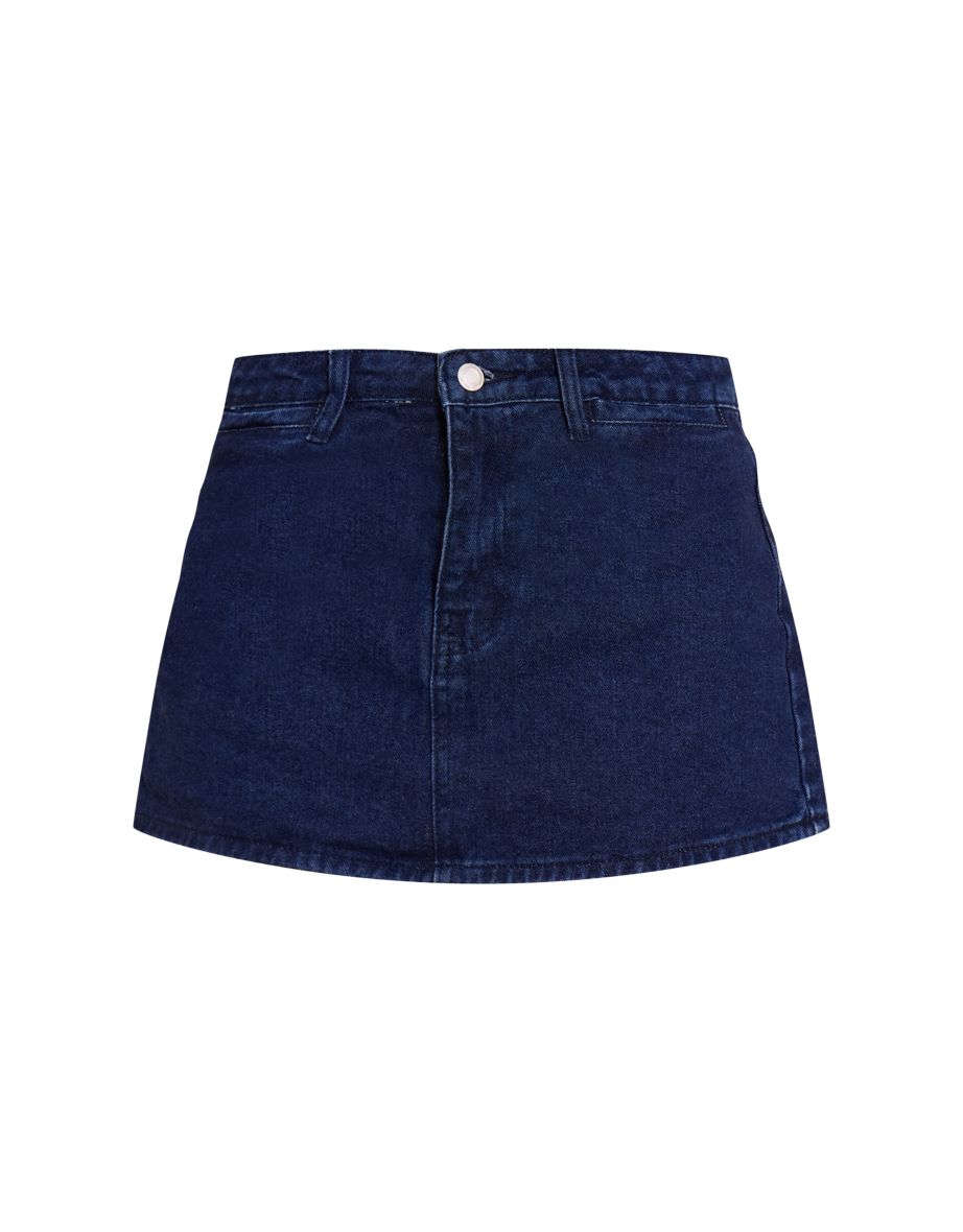 Indigo Button Up Denim Mini Skirt - 5