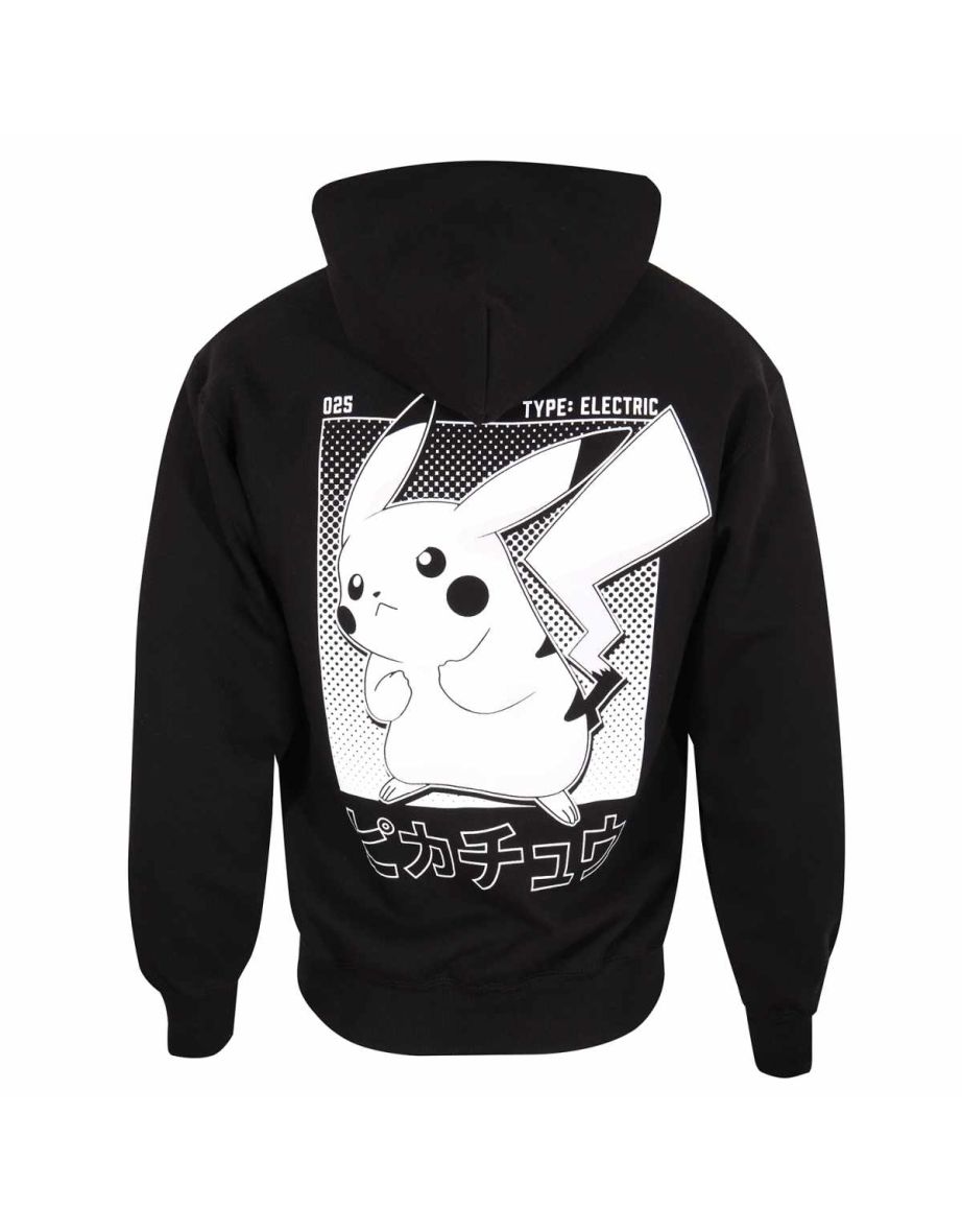 Pokemon Unisex Adult Pikachu Half Tone Hoodie - Black
