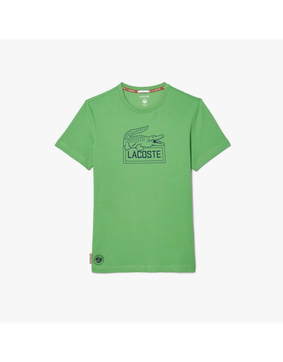 Men's Lacoste Sport Roland-Garros Edition Ultra Dry Tennis T-Shirt in Green
