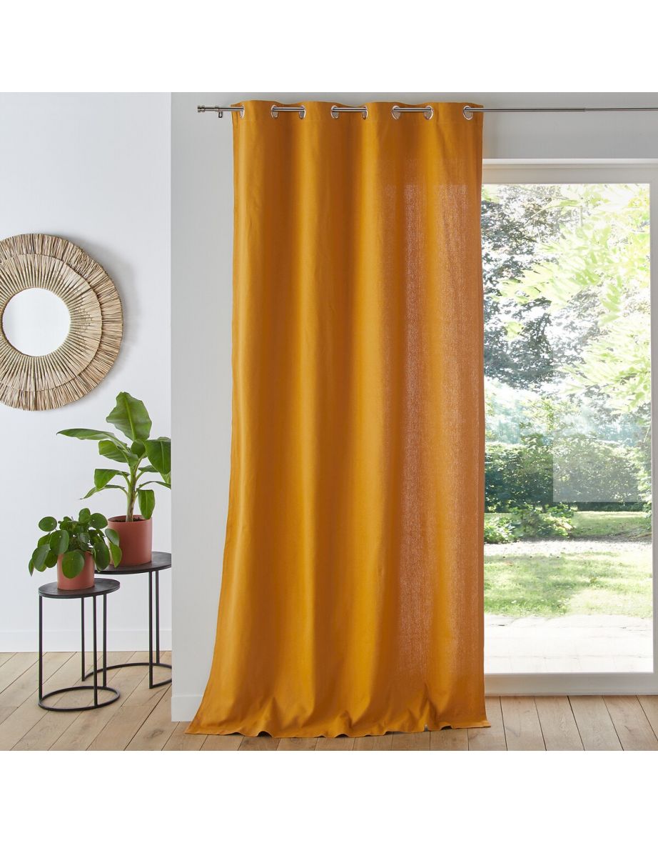 Panama Single Cotton Curtain with Metal Eyelets