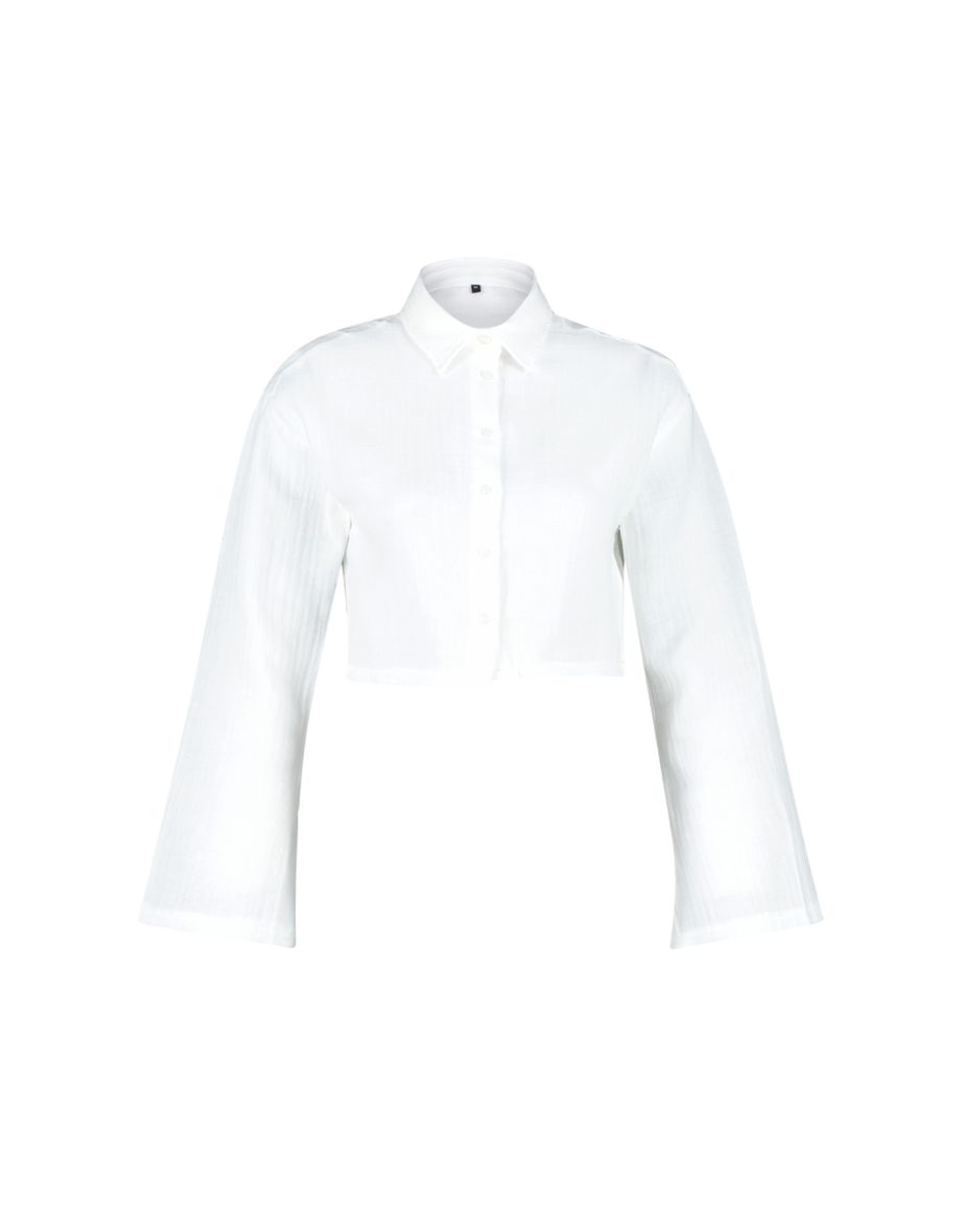 White Woven Muslin Shirt