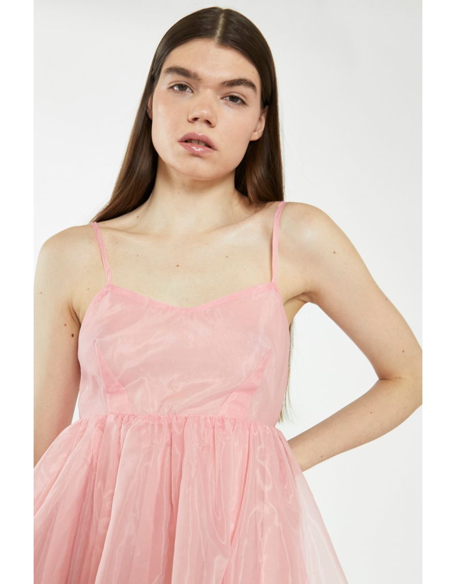 Bubblegum Pink Babydoll Mini Dress - 3