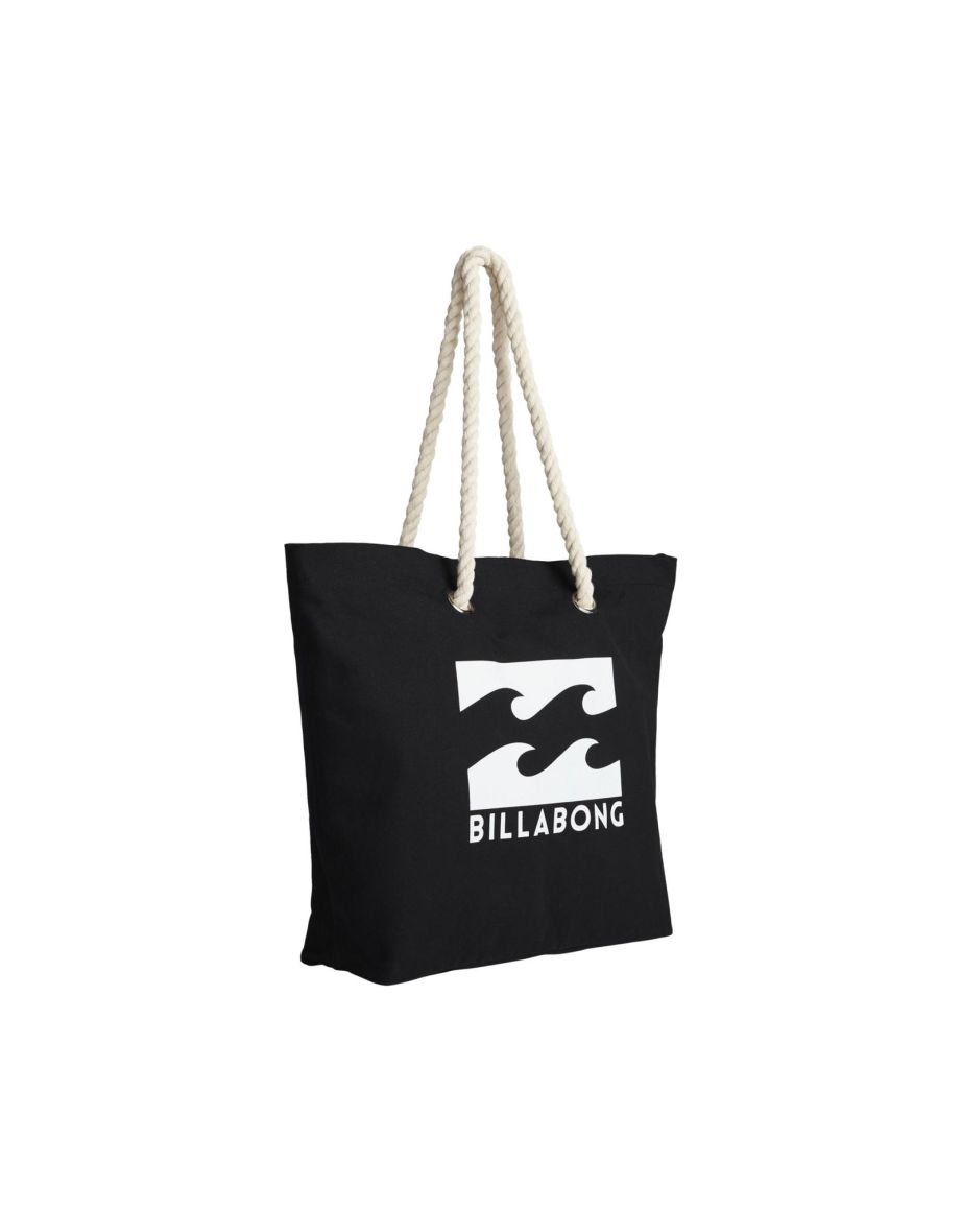 Billabong Womens Essential Bag Cotton Beach Tote Bag Logo Rope Handles - 2