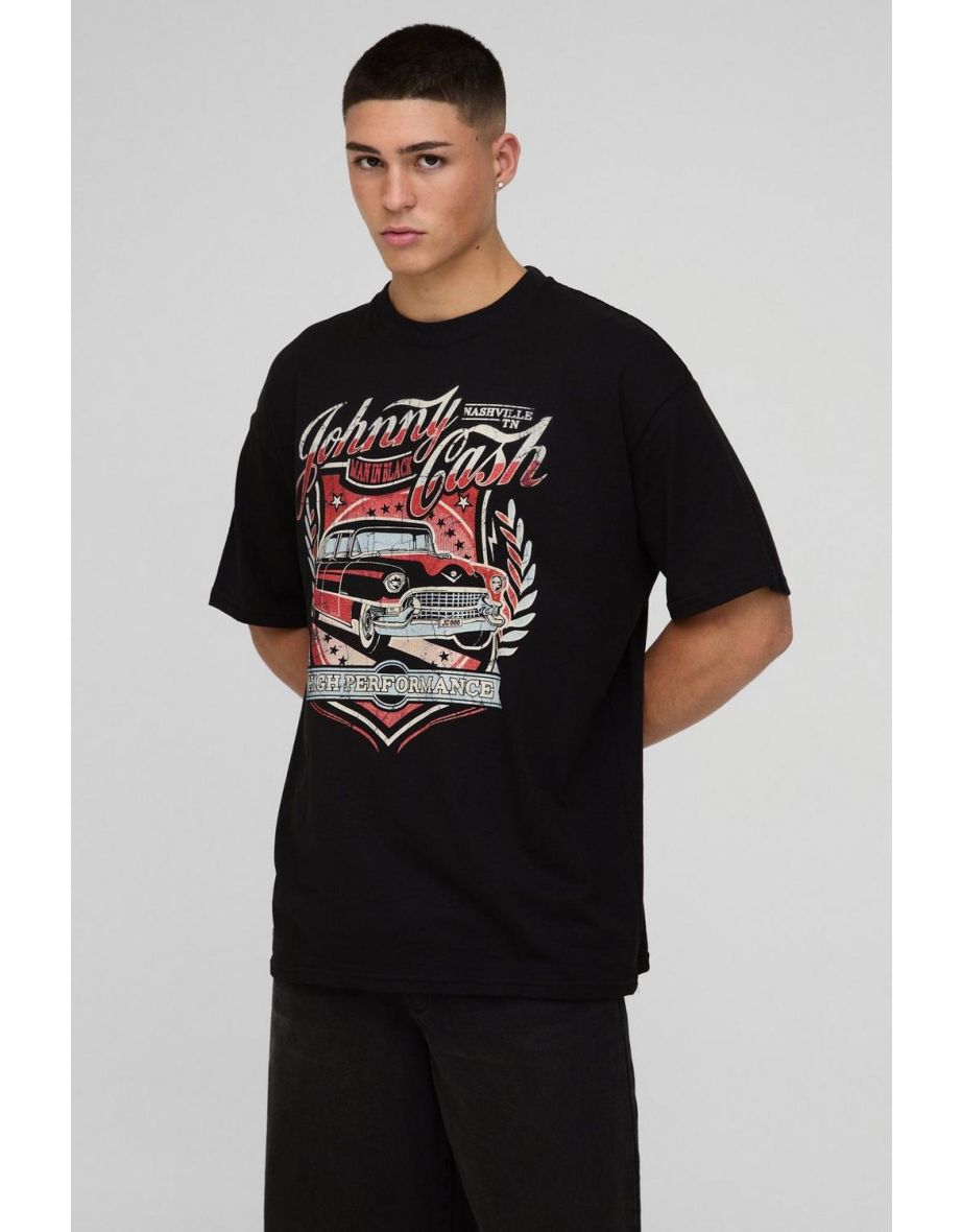 Oversized Johnny Cash License Print T-Shirt