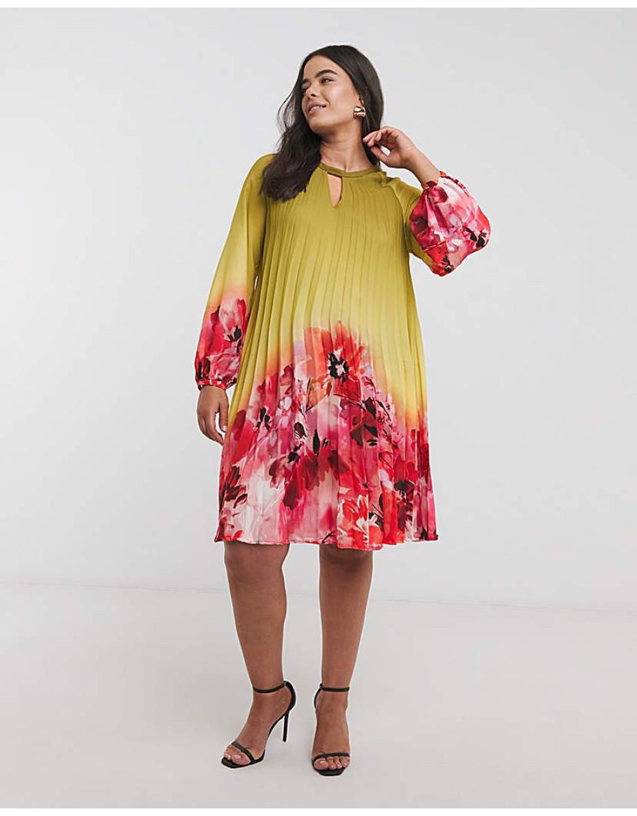Joanna Hope Ombre Pleated Shift Dress
