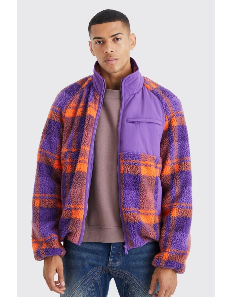 Purple borg jacket best sale