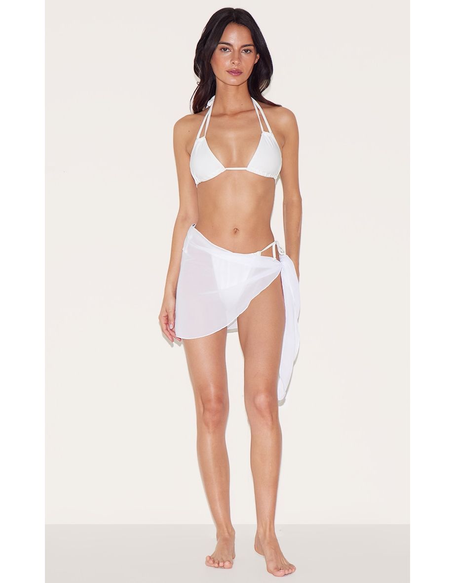White Chiffon Side Tie Beach Sarong
