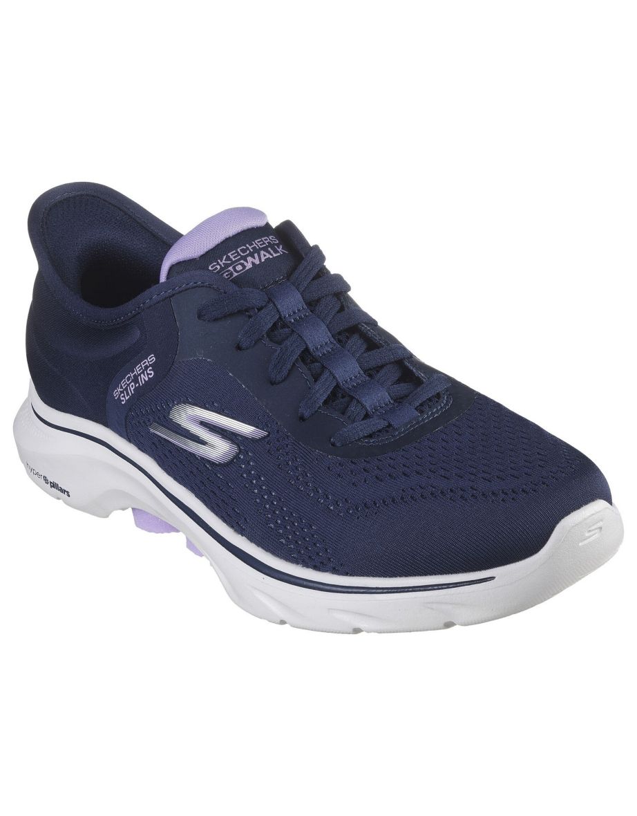 Skechers Womens/Ladies Go Walk 7-Valin Trainers - Navy/Lavender