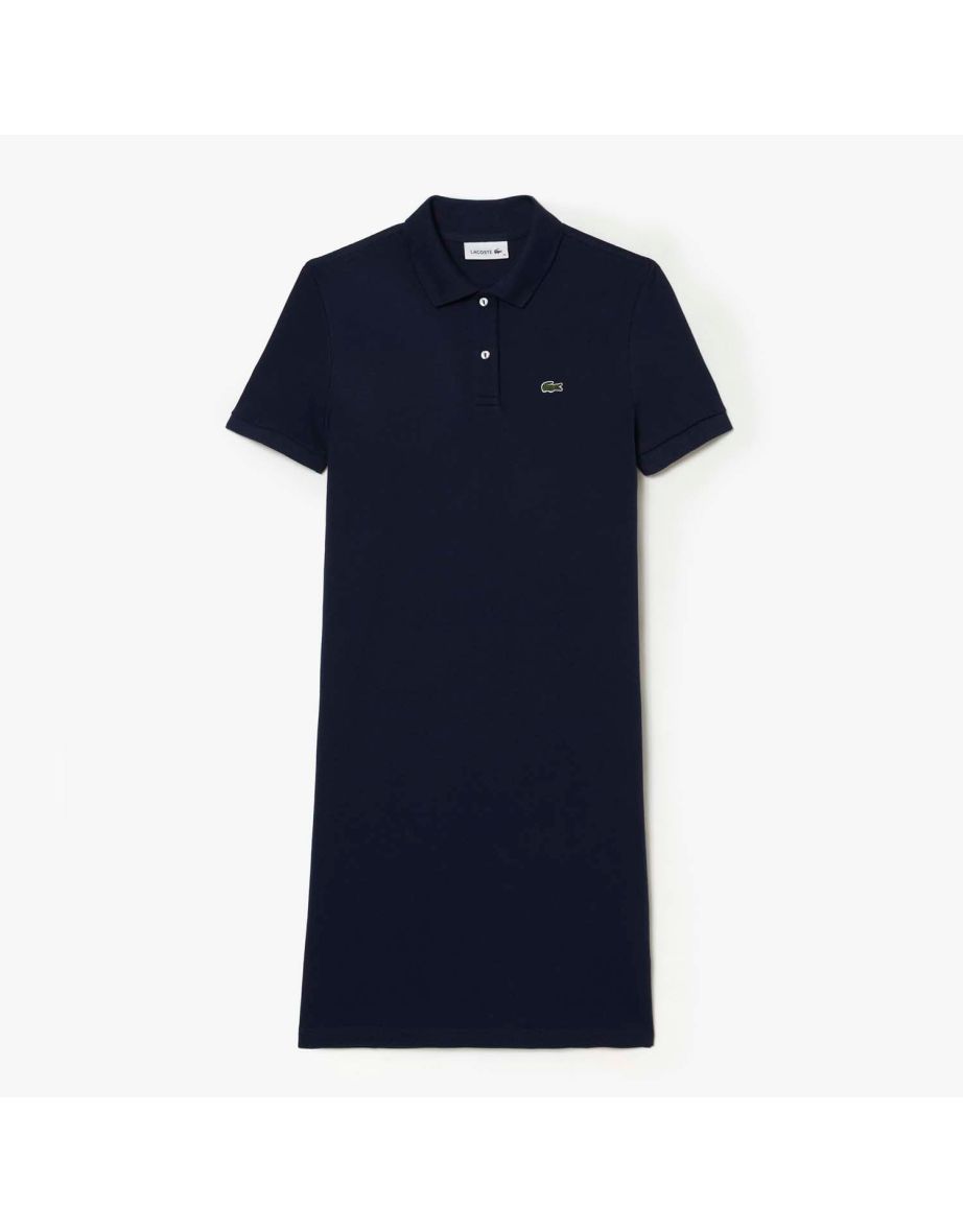 Women's Lacoste Supple Petit Piqué Polo Dress in Blue