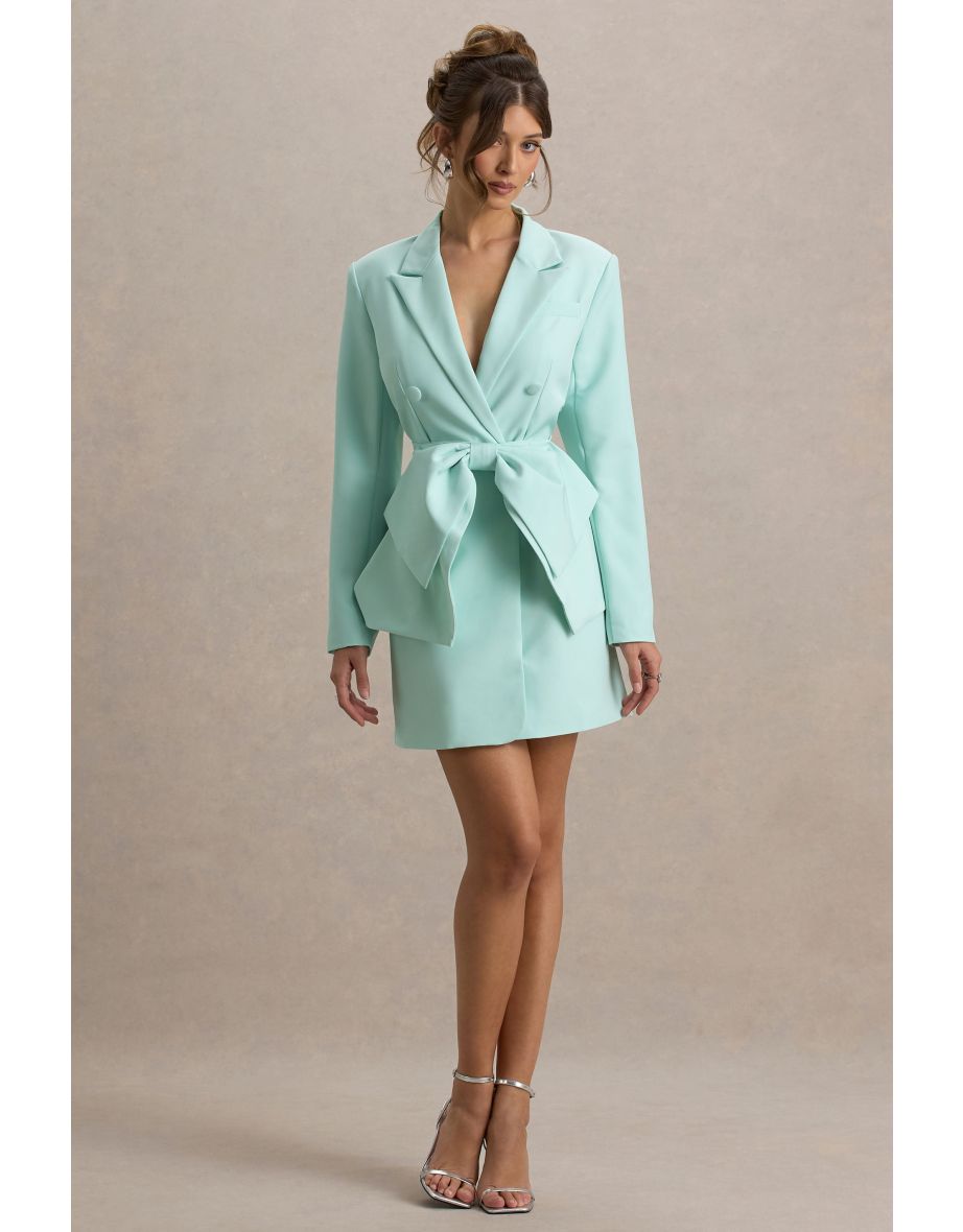 Prized | Iced Green Tailored Blazer Dress With Bow