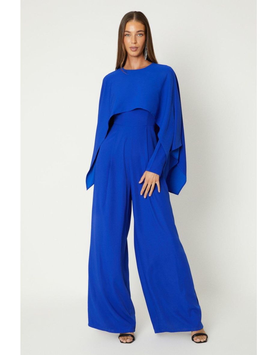 Shop Cape Wide Leg Jumpsuit Online in Oman VogaCloset