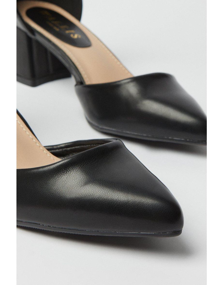 Davis Covered Buckle Two Part Low Heel Court Shoes - 3