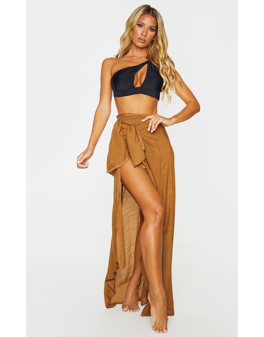 Brown Linen Look Maxi Beach Sarong