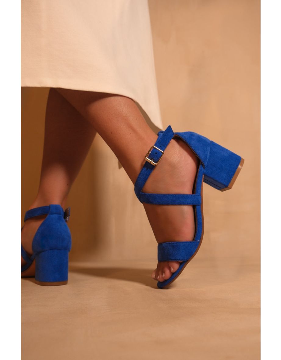 Royal blue mid on sale heels