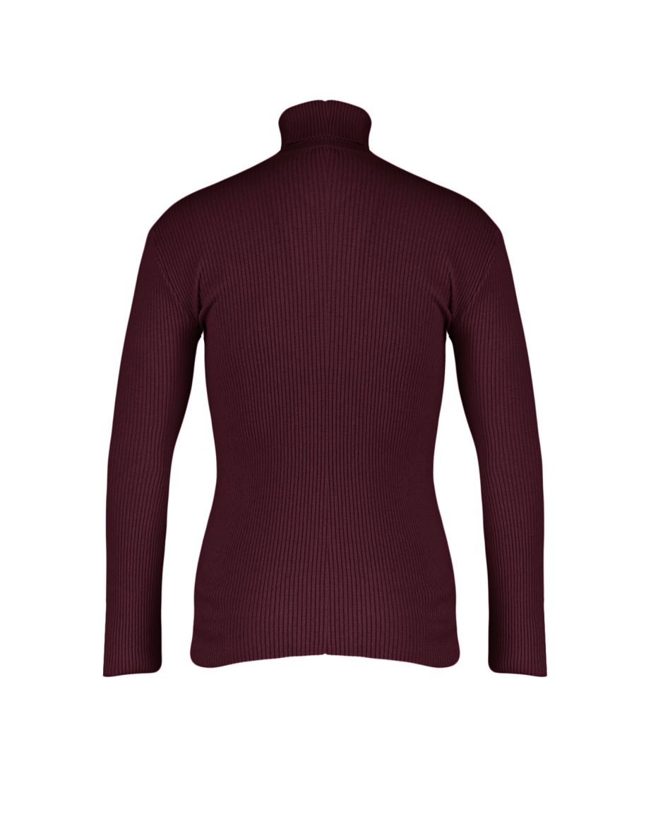 Sweater - Burgundy - Fitted - 7