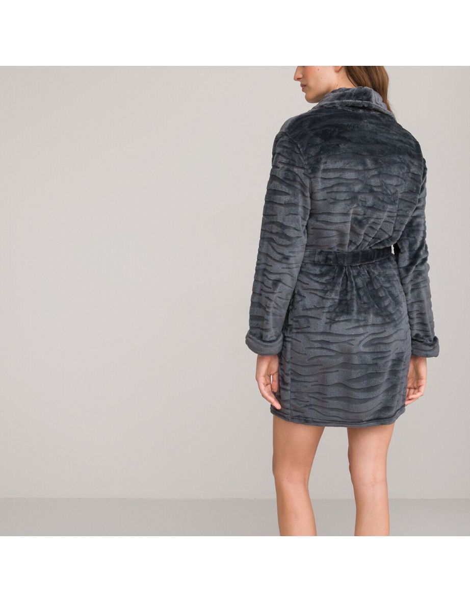 Zebra Print Fleece Bathrobe - 3