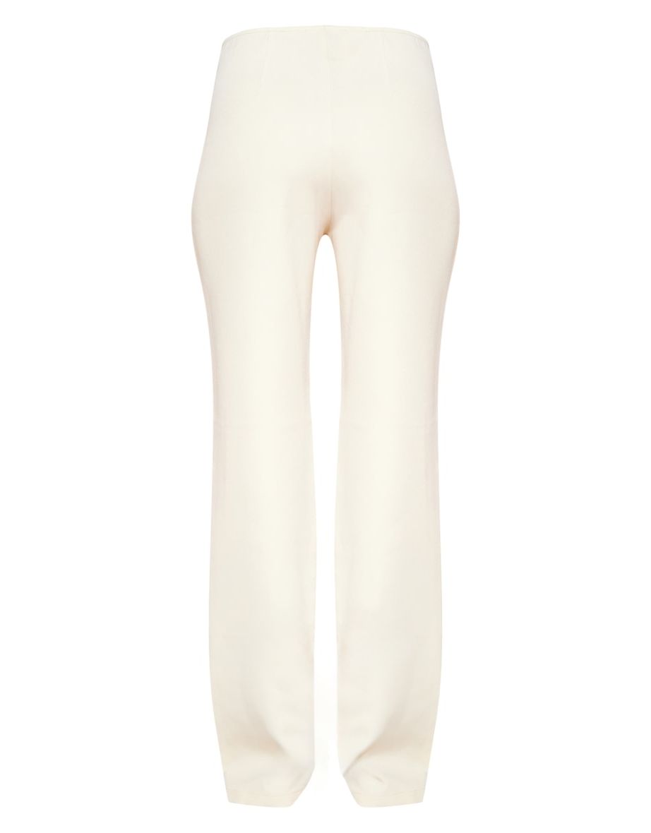 Cream Tailored Low Rise Skinny Flared Trousers - 4