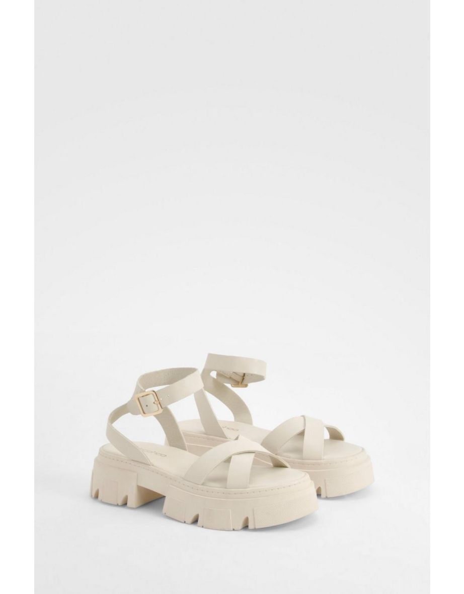 Crossover 2 Part Chunky Sandals - cream