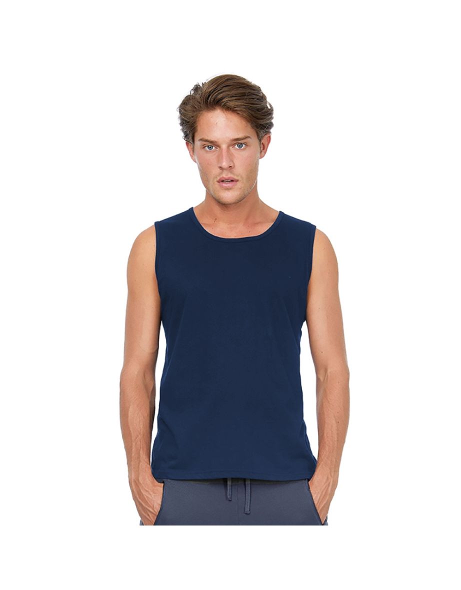 B&C Mens Move Sleeveless Athletic Sports Vest Top - Navy
