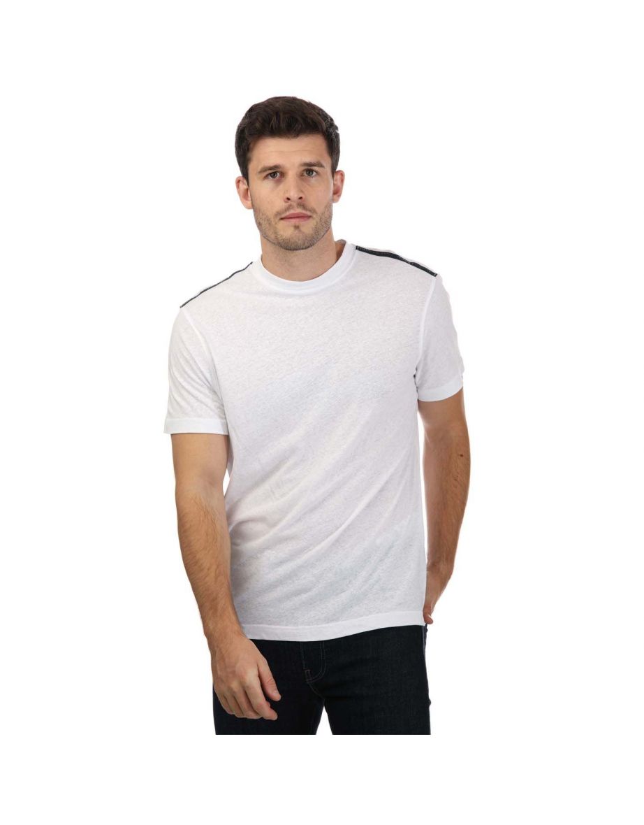 Men's Armani Exchange Linen Blend T-Shirt in White