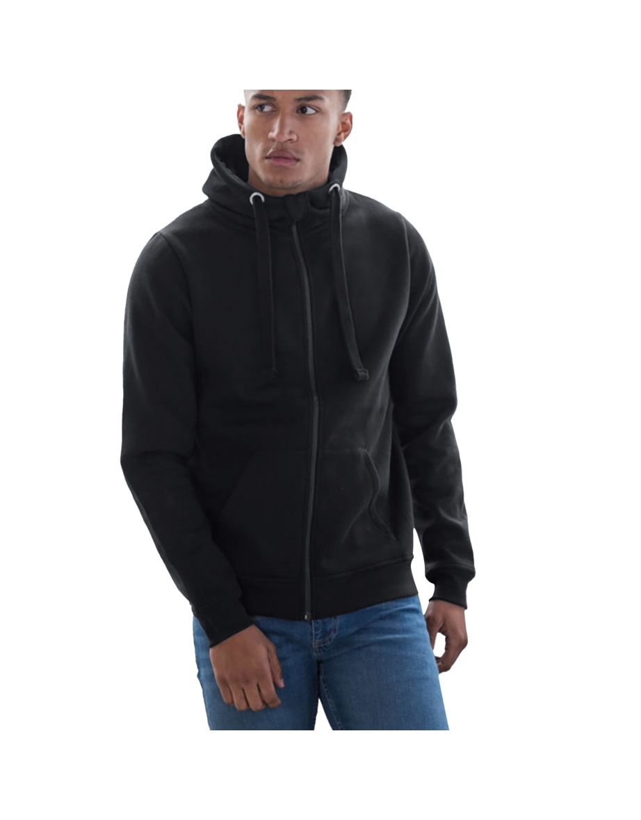 AWDis Just Hoods Mens Graduate Heavyweight Full Zip Hoodie - Jet Black