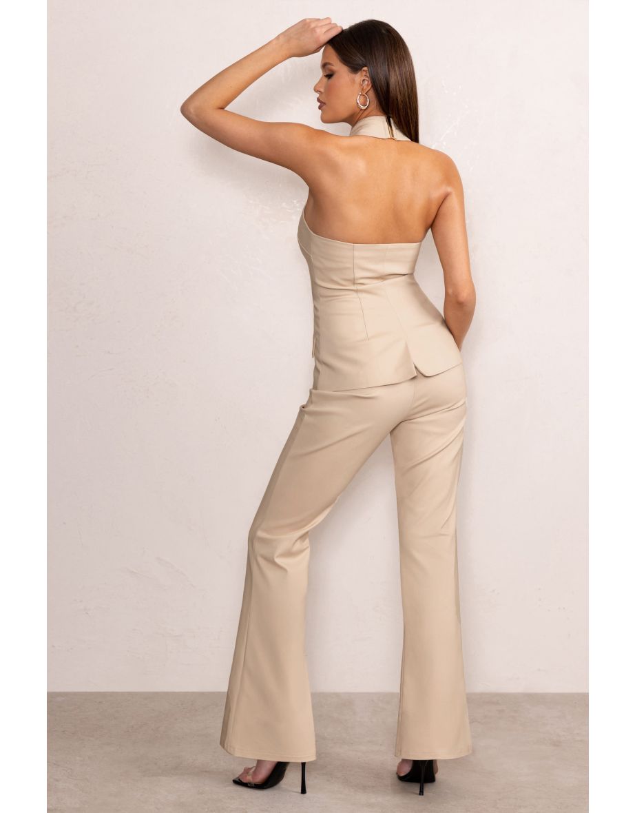Kehlani | Stone High Waist Wide Leg Trousers - 2