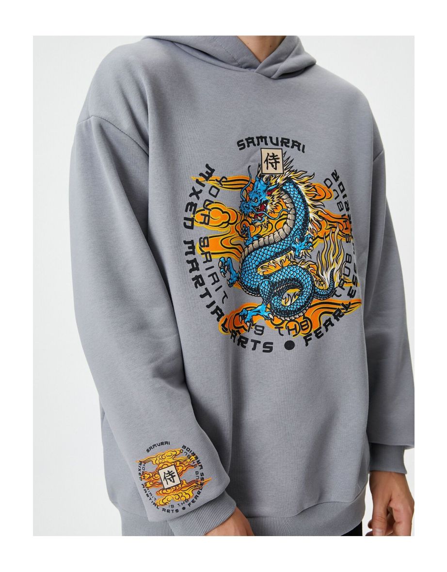 Back Printed Oversize Hooded Asian Theme - 4