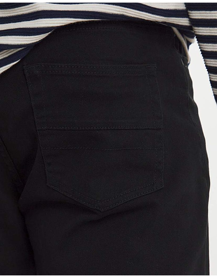Black Straight Stretch Gabardine Jeans - 3