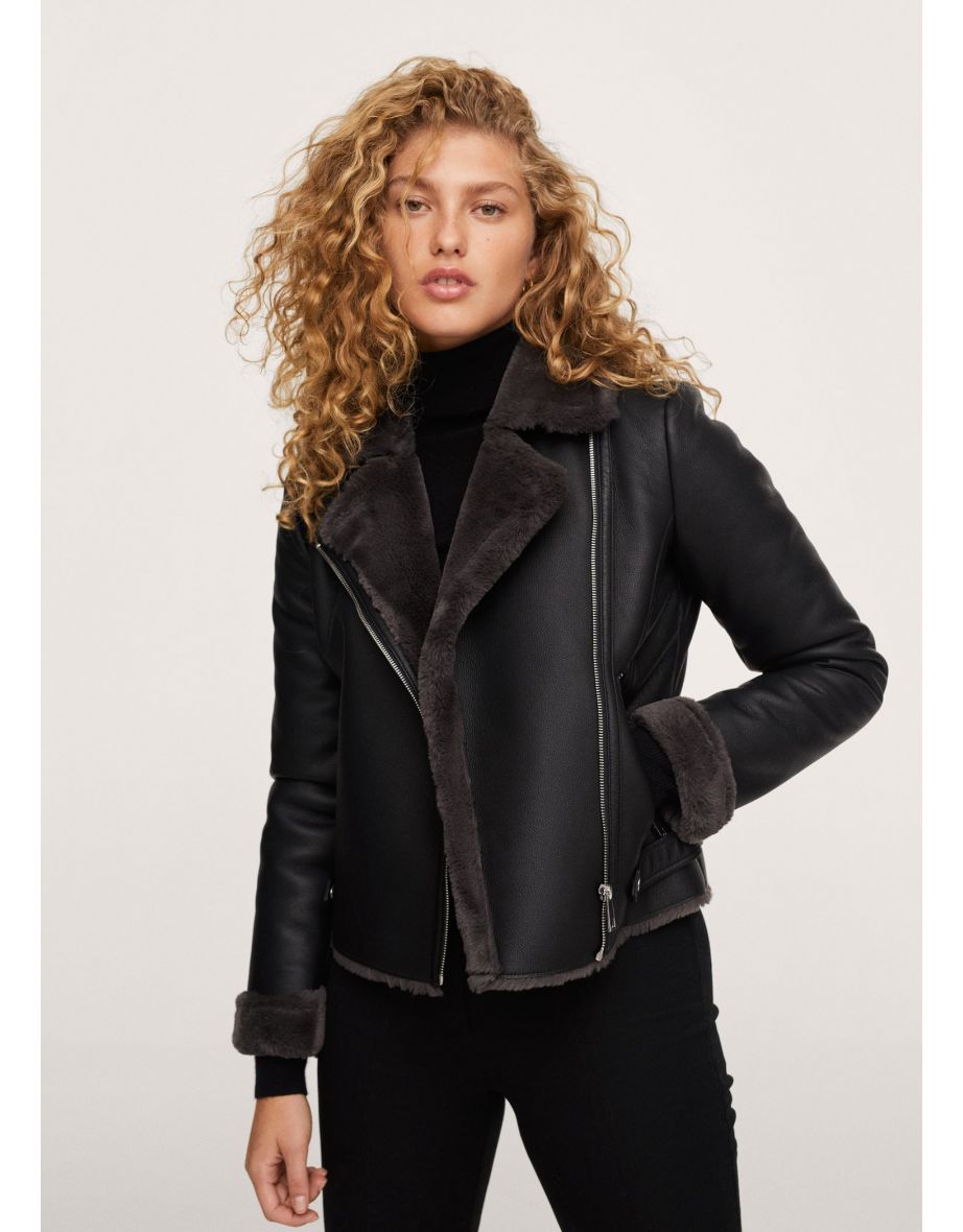 Mango zipped biker outlet jacket