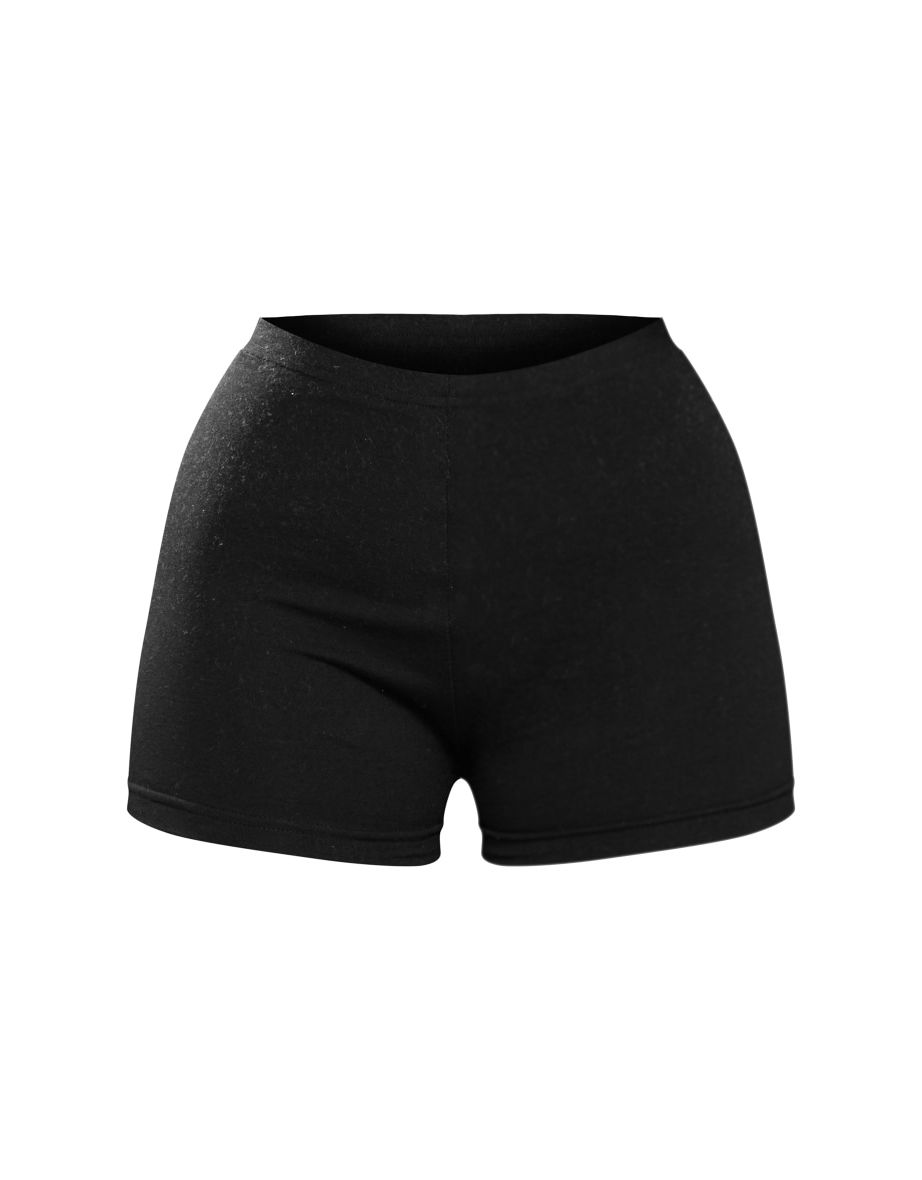 Petite Black Cotton Blend High Waist Hot Pants - 5