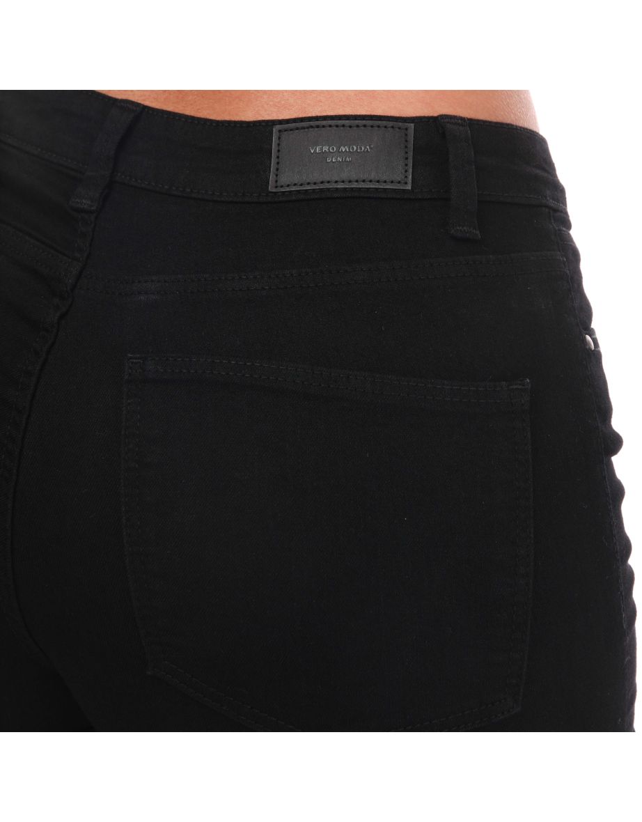 Women's Vero Moda Flex-It Mid Rise Jeggings in Black - 2