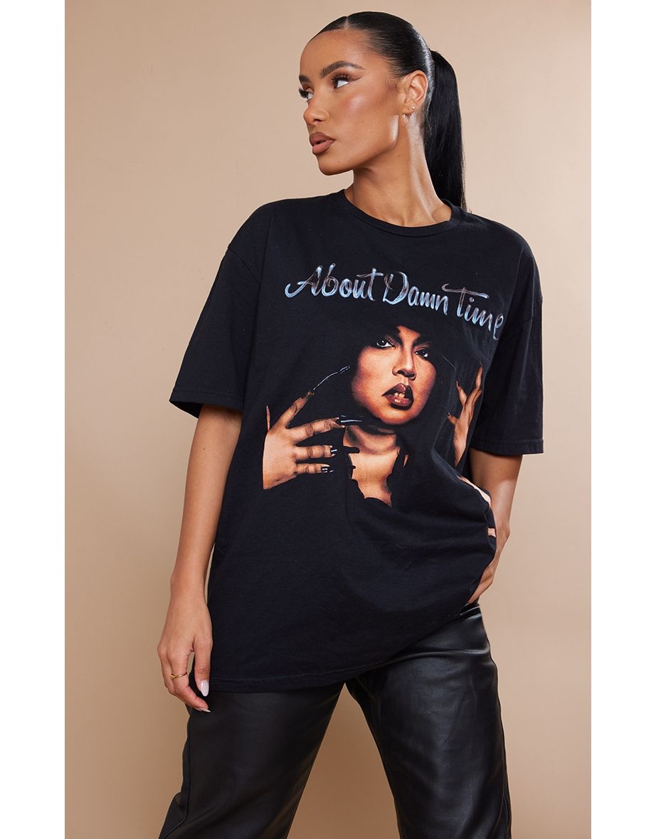 Black Lizzo Print T Shirt