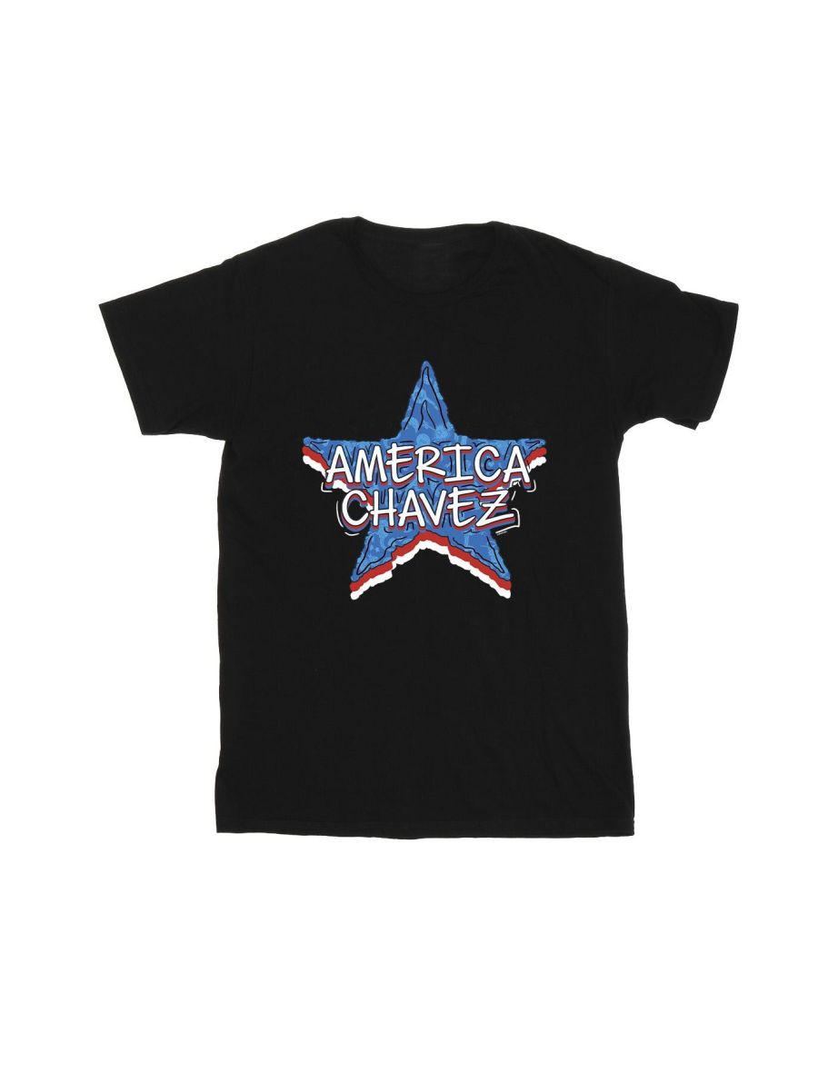 Marvel Girls Doctor Strange America Chavez Cotton T-Shirt - Black - 1
