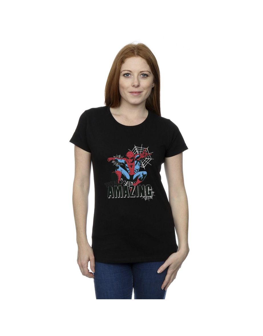 Marvel Womens/Ladies Spider-Man Amazing Cotton T-Shirt - Black