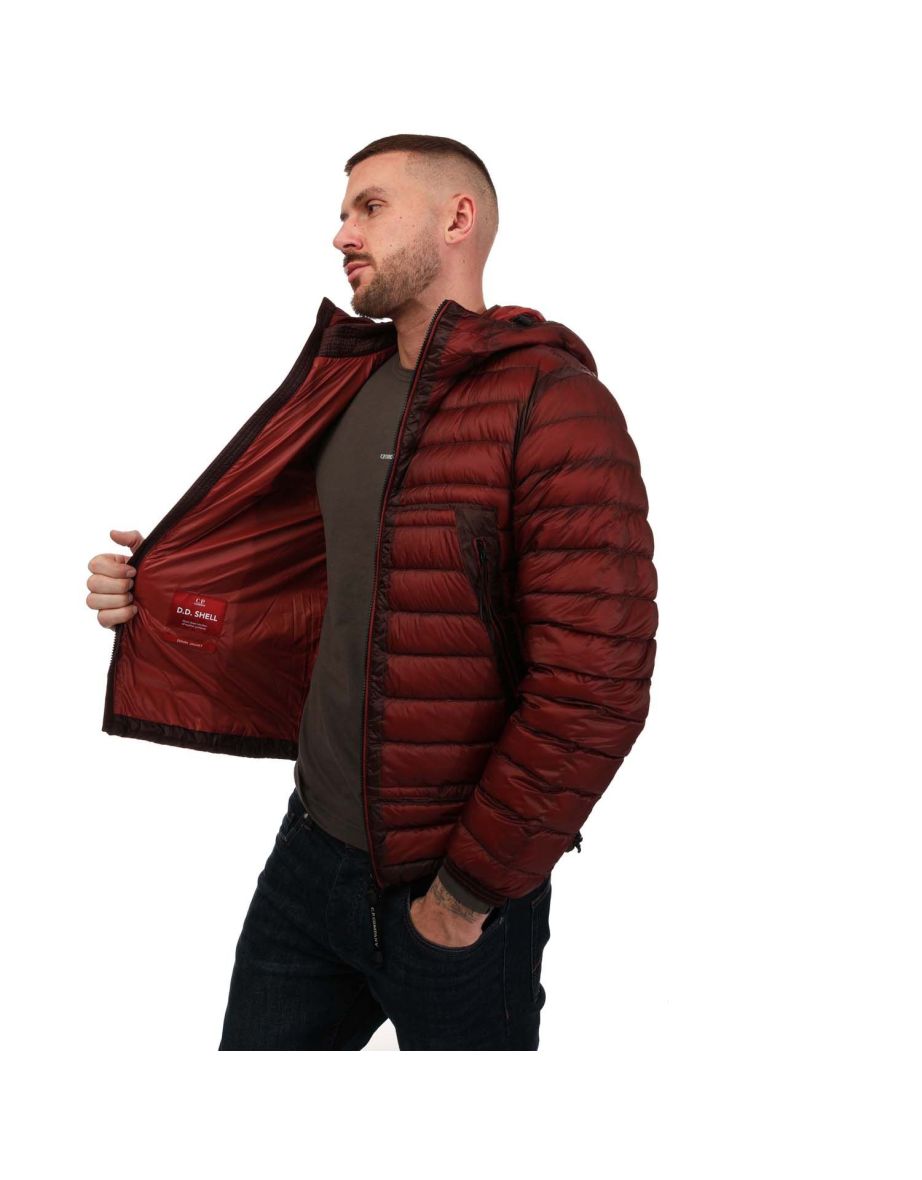 Men's C.P. Company Shell Goggle Down Jacket in Red - 3